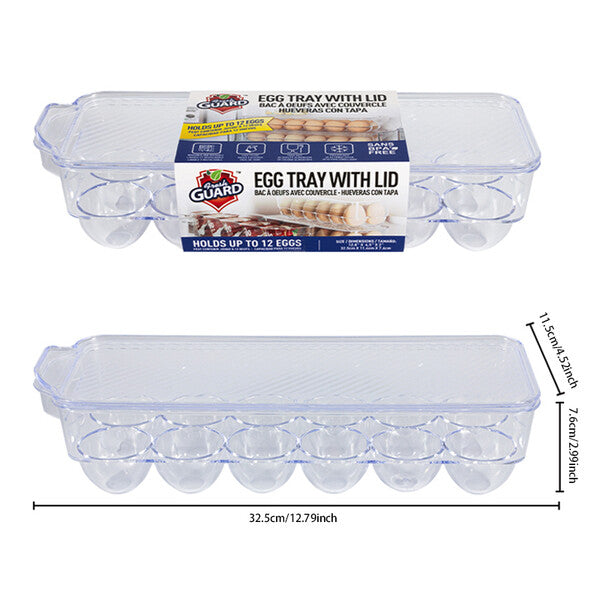 Fresh Guard 12ct Egg Tray w/Lid 12.7x4.5x3 inch