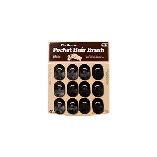 Genco Pocket Hair Brush 12ct Black