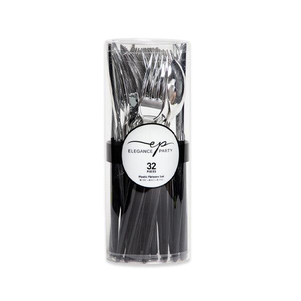 EP 32PK Cutlery Black+Silver