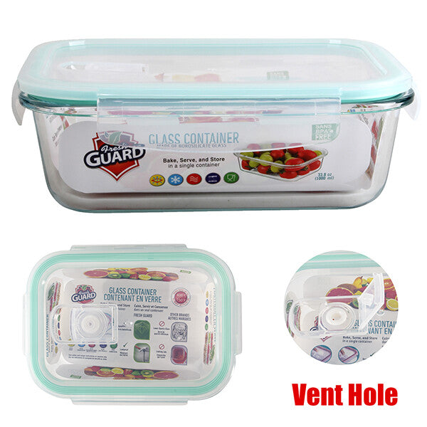 Fresh Guard Glass Container 50.7oz Oven Safe 1pk