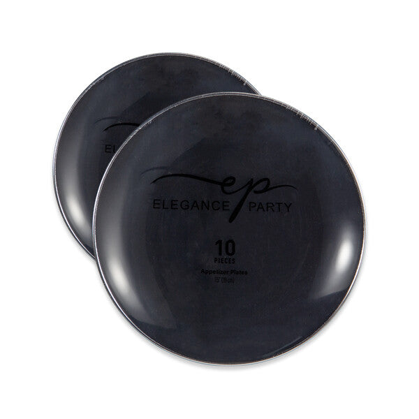 EP Curve 10PK 7.5" Dinner Plate Black+Silver