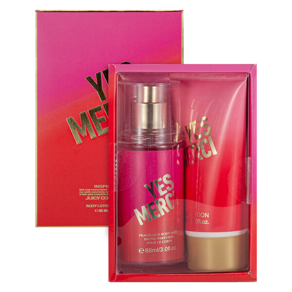 Women's 2pcs Gift Set YES MERCI 3fl.oz Body Mist 3fl.oz Body Lotion