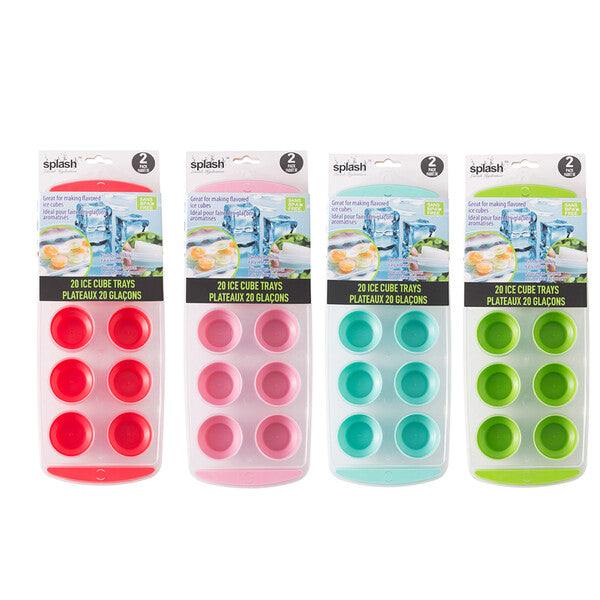 Splash Silicone Ice Tray 2PK 20 Cubes Round