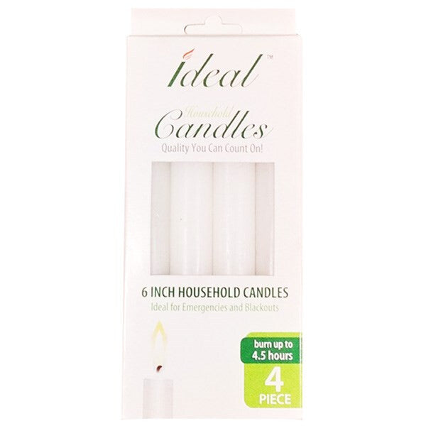 Ideal Taper Candles 6in 4PK