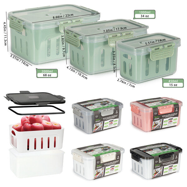 Ideal Kitchen Nested Colander container Set 9PK