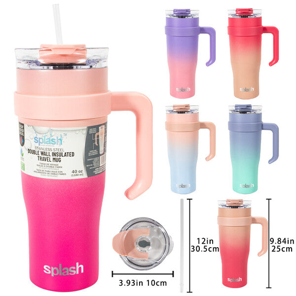 Splash Bottle Stainless Steel Travel Mug 40oz 2 Tone