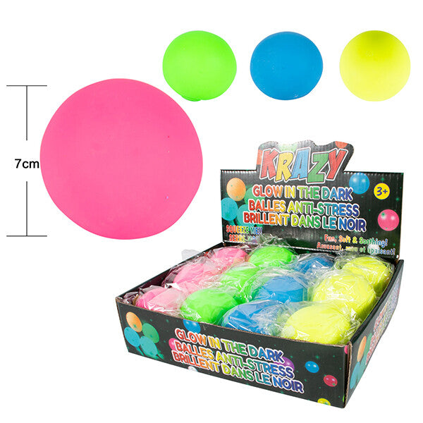 Krazy Squishy Ball 7cm Glow in Dark