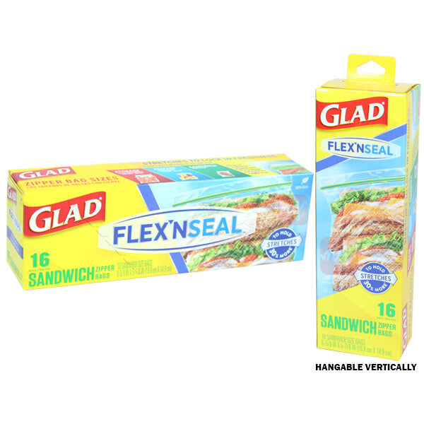 Glad Flex N Seal Zipper Bag Sandwich 16 Count