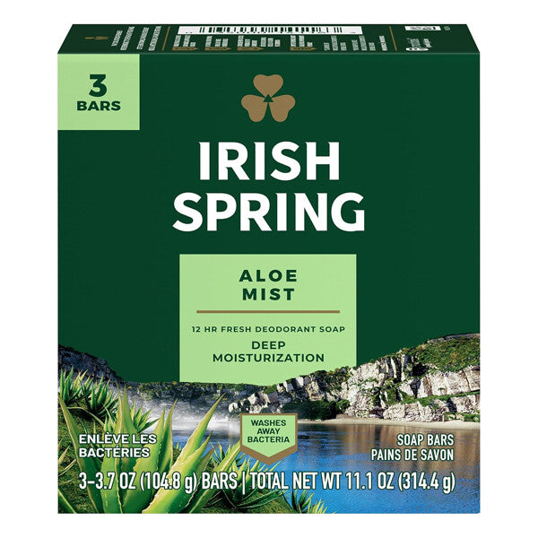Irish Spring Bar Soap 3.75oz 3pk Aloe Mist