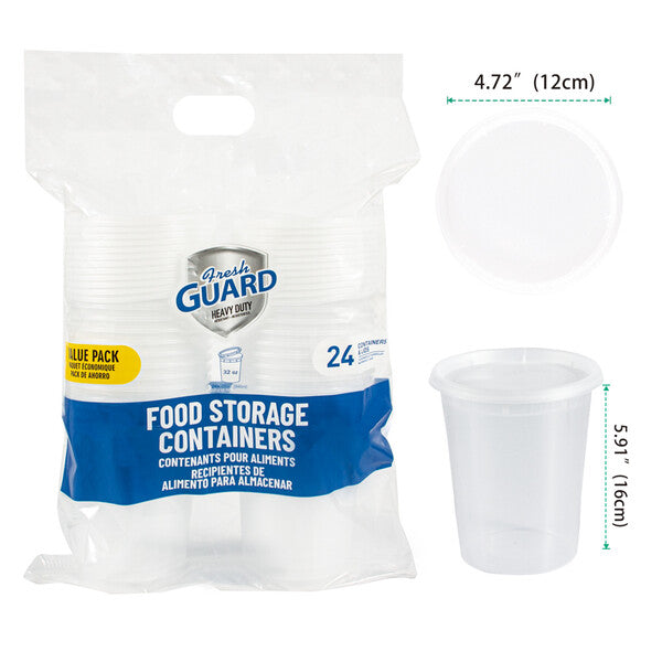 Fresh Guard Food Containers 32OZ 24CT