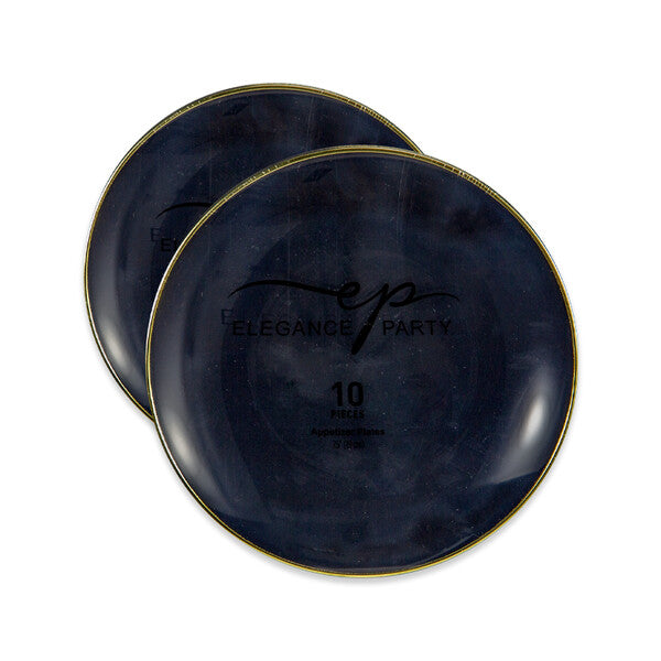 EP Curve 10PK 7.5" Dinner Plate Black+Gold