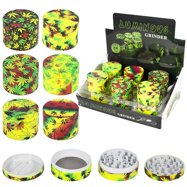 Grinder 4 Parts 50*37mm Glow Leaf