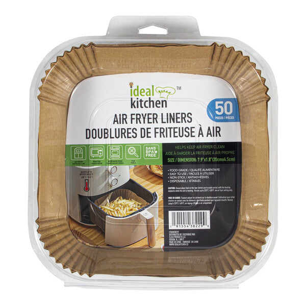 Ideal Kitchen Air Fryer Liner Paper 50PK 7.8in Square