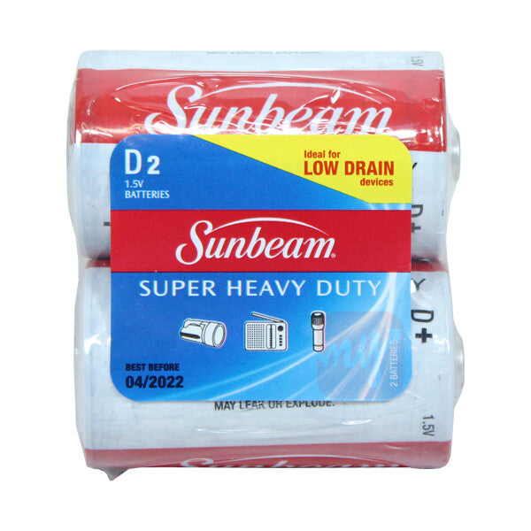 Sunbeam Battery Alkaline 2PK D