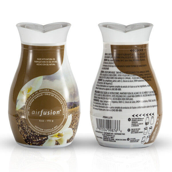 Air Fusion Adjustable Gel Air Freshener 6oz Cotton Vanilla Sky