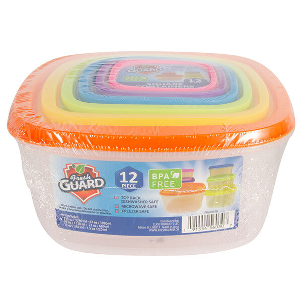 Fresh Guard Plastic Container Set 12PK