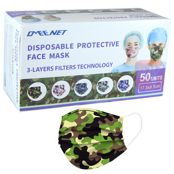 OMEE NET Face Mask Disposable Camouflage