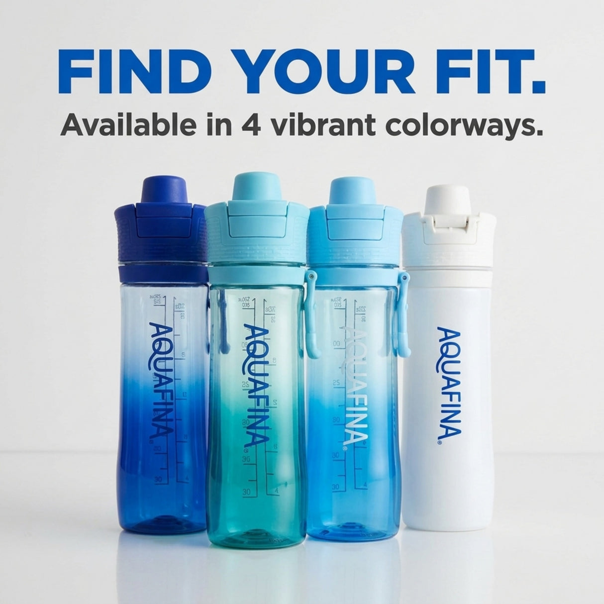 Aquafina 33 oz Sports Water Bottle with Straw Nozzle and Carry Handle – Glacier Blue