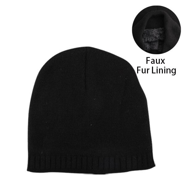 Thermaxxx Mens Beanie Hat w/ Fur Lining