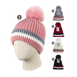 Cindy Claire Ladies Pom Hat w/ Fur lining 3 Line Cuff