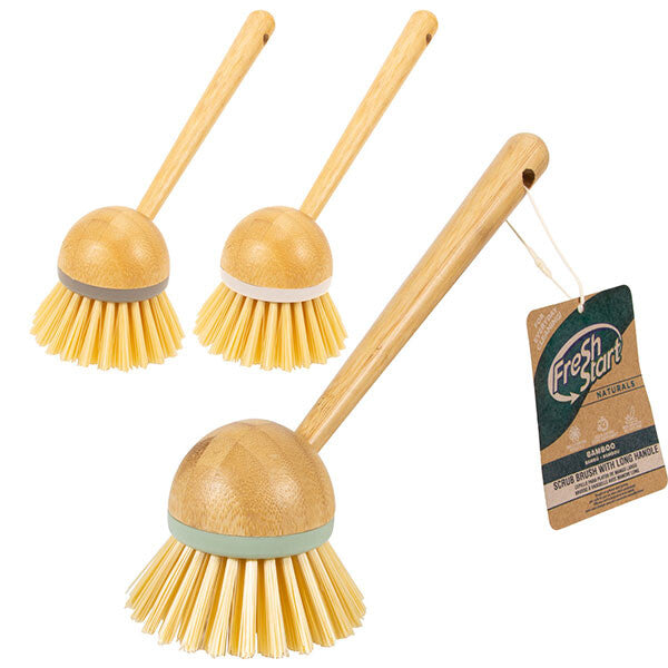 Fresh Start Bamboo Long Handle Scrub Brush
