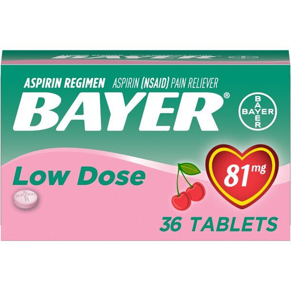 Bayer Aspirin Chewable Tablets Cherry Flavored 36ct