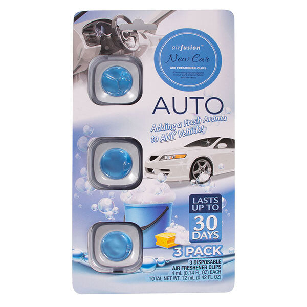 Air Fusion Air Freshener Clips  3 Pack New Car