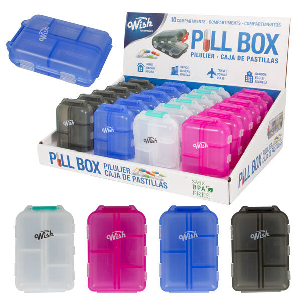 Wish Pill Box 10 Compartment PDQ