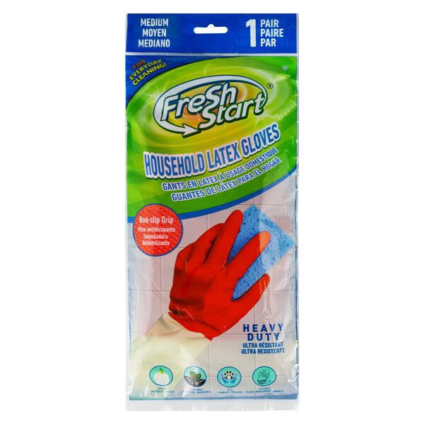 Fresh Start Latex Household Glove Red HD M