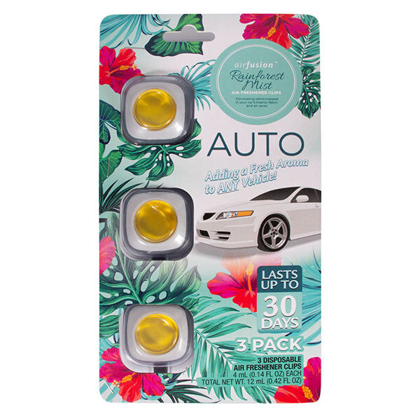 Air Fusion Air Freshener Clips 3 Pack Rainforest Mist