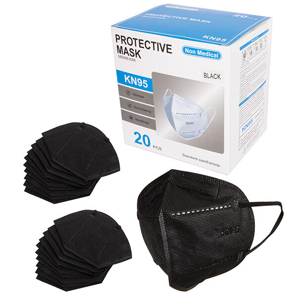 KN95 Black  Mask 20PK