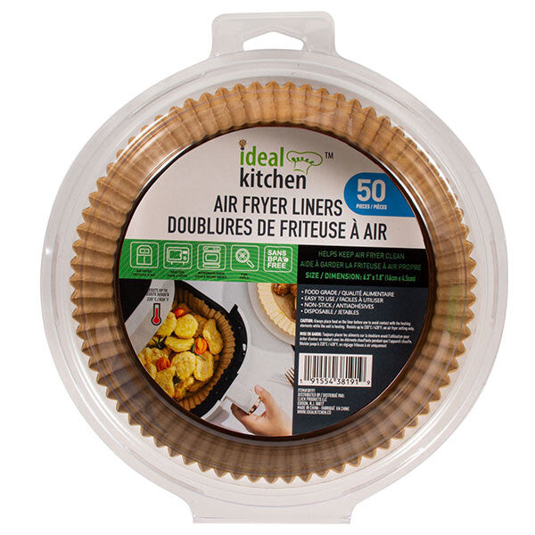 Ideal Kitchen Air Fryer Liner Paper 50PK 6.3in Round