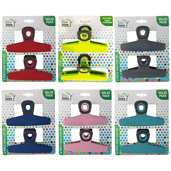 Ideal Home Bag Clip Set w/ Magnet 2PK Jumbo