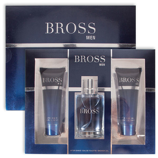 Men's 3pcs Set BROSS 2.8fl.oz/80mlAfter Shave 1.7fl.oz/50mlEDT 2.8fl.oz/80mlShower Gel