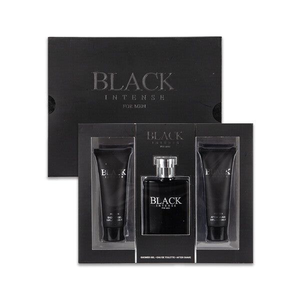 Men's 3pcs Set BLACK INTENSE 2.8fl.oz/80mlAfter Shave 1.7fl.oz/50mlEDT 2.8fl.oz/80mlShower Gel