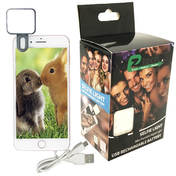 EZ-Tech Selfie Light USB Rechargable Battery Black