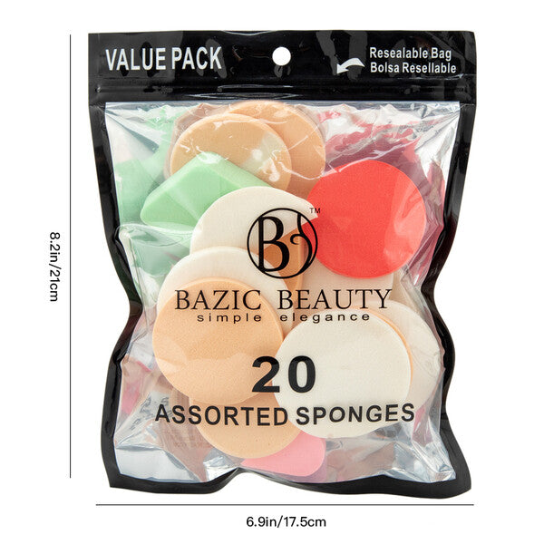 Bazic Beauty Make-up Blender Sponge 20pk Colors