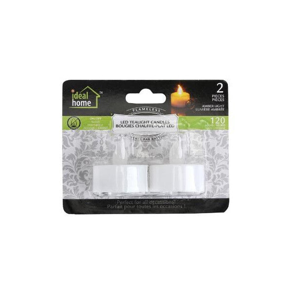 Ideal Home LED Tealight 2PK Amber Light