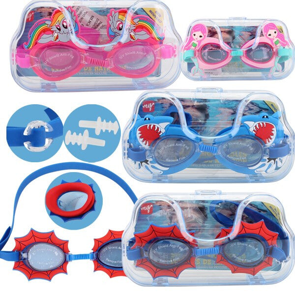 Water World Swimming Goggles Kids Big Case