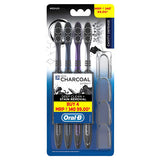 Oral-B Toothbrush Cavity Defense Charcoal 4PK  w/ Covers Soft