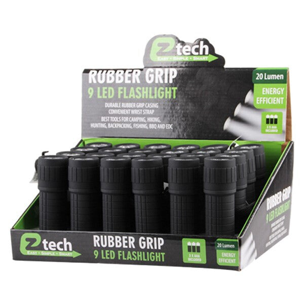 EZ Tech 9 LED Flashlight w/ Battery