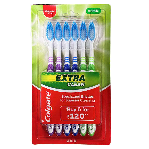 Colgate Toothbrush Extra Clean 6PK Medium