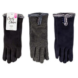 Cindy Claire Winter Glove Ladies w/ Touch Fur Cuff Buttons