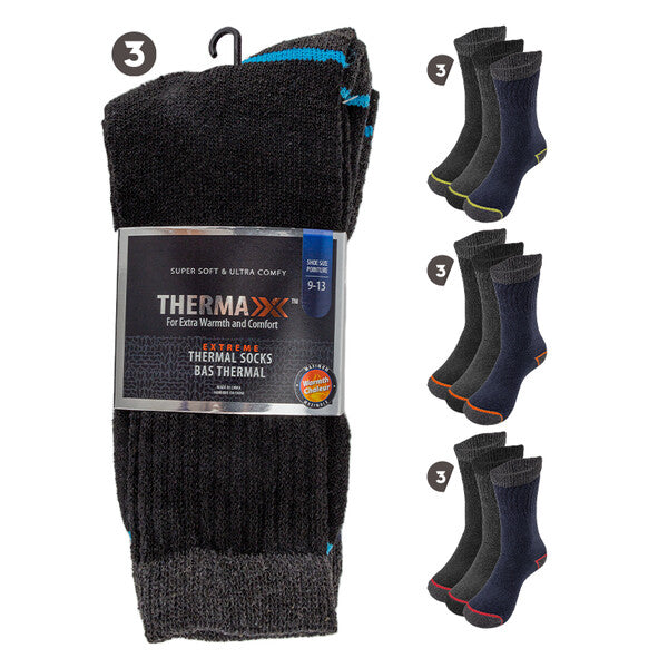 Thermaxxx Thermal Socks 3PK Neon Lines