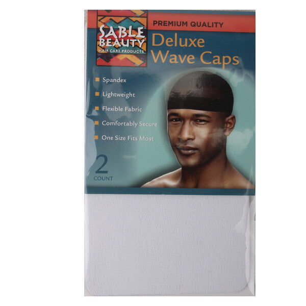 Sable Beauty Deluxe Wave Cap 2PK White