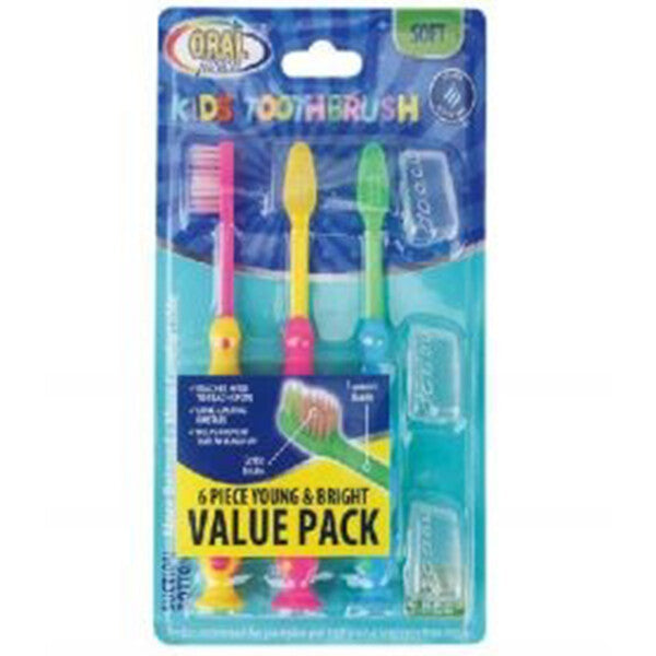 Oral Fusion Toothbrush Kids 6PK w/ Suction Dots