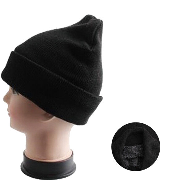 Thermaxxx Winter Hat Black Only w/ Faux Fur Lining