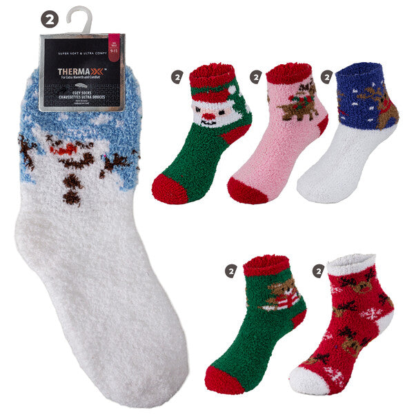 Thermaxxx Winter Socks Fuzzy HD Xmas