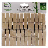 Ideal Home Bamboo Clothespins 24CT Jumbo