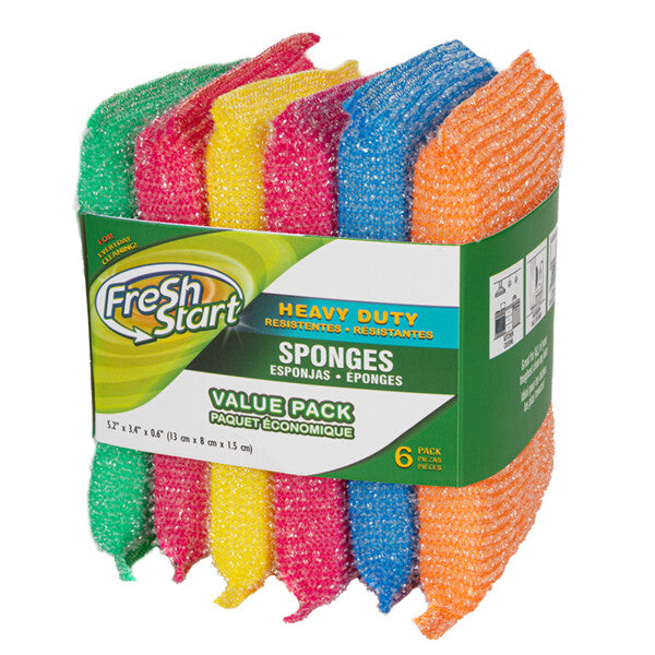 Fresh Start Sponge 6PK Heavy Duty
